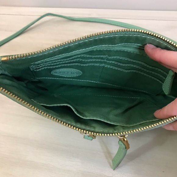 Fossil Elise Leather Crossbody Purse, Mint Green - Picture 10 of 12